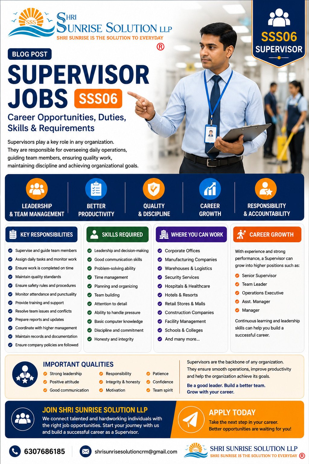 Supervisor Jobs in India – Duties, Skills, Requirements & Career Opportunities