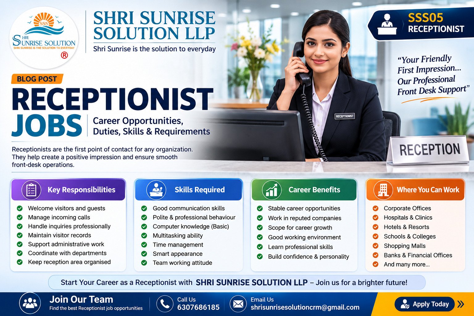 Receptionist Jobs in India – Duties, Skills, Requirements & Career Opportunities